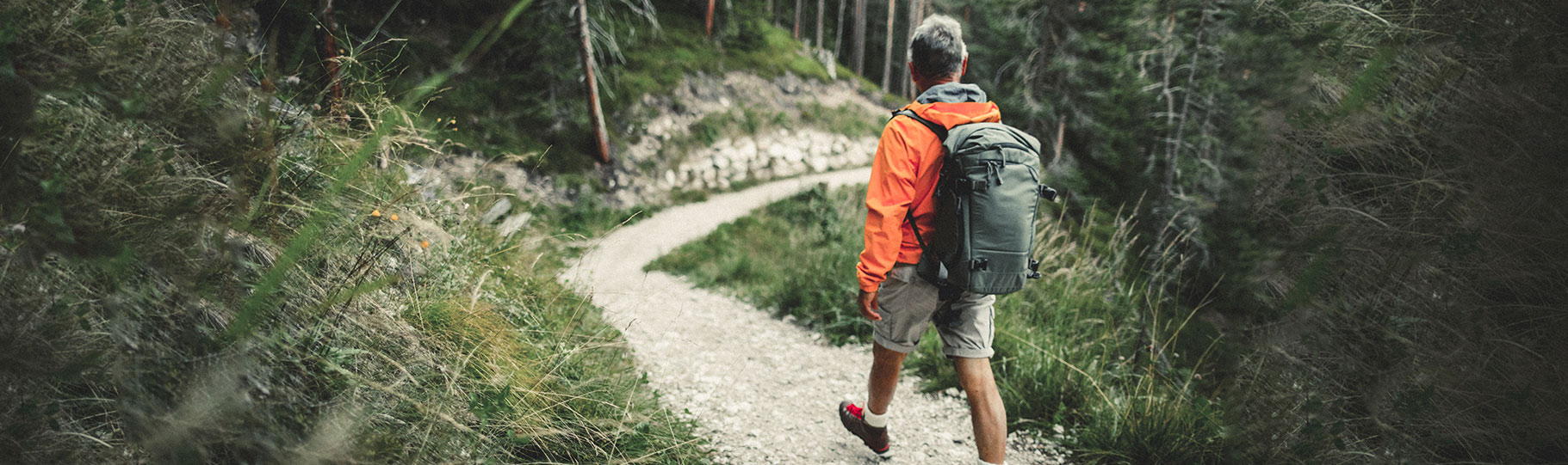 man hiking