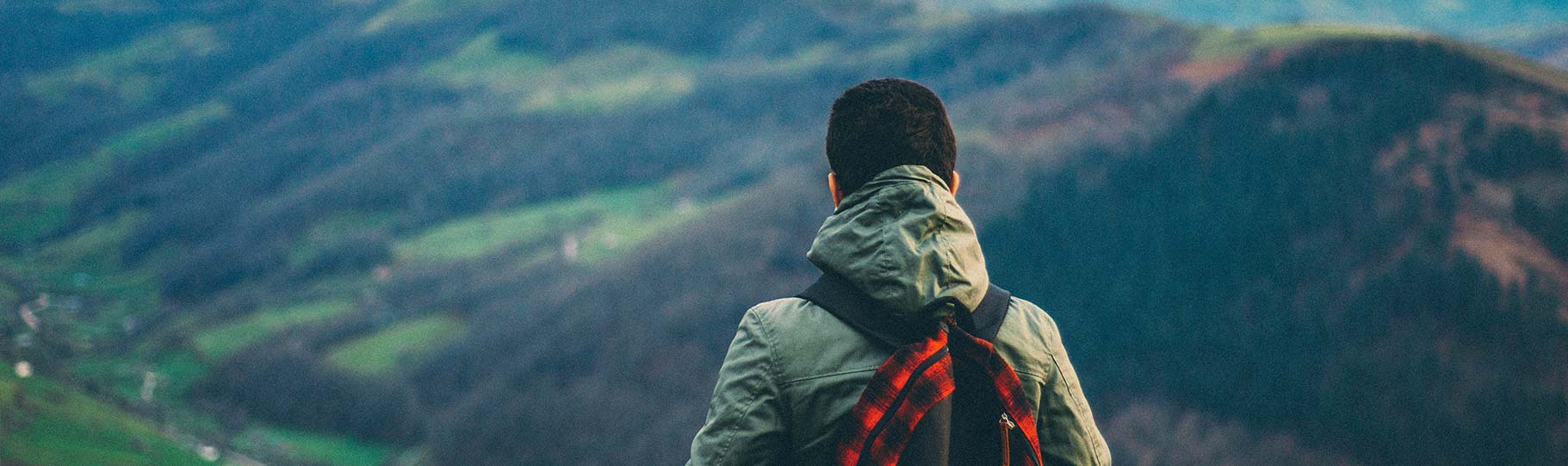 man hiking