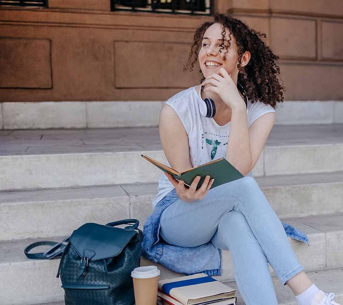 Young woman studying