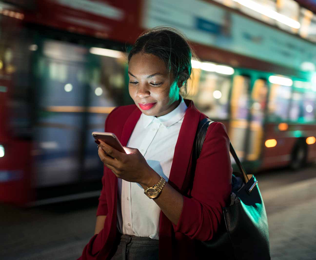 Woman checking her phone