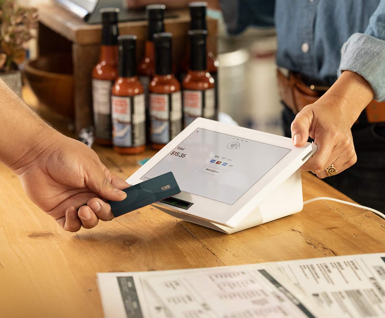 Customer using tap-to-pay