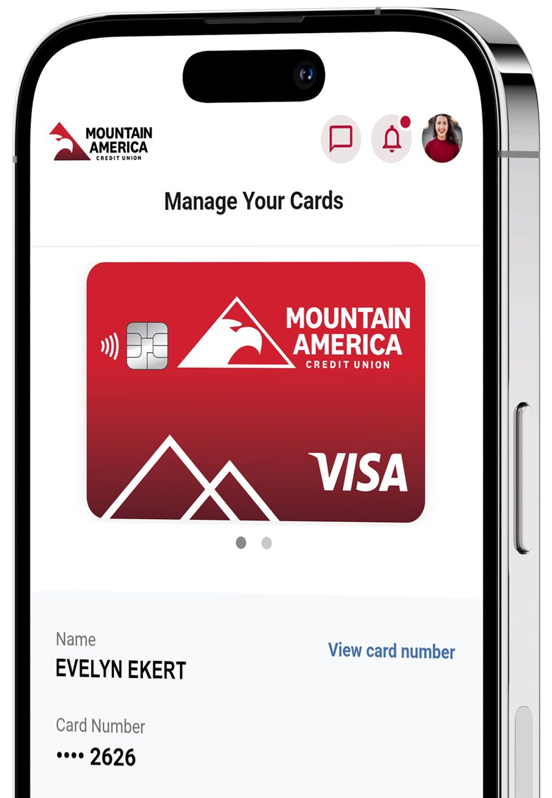 Cell phone with card manager app