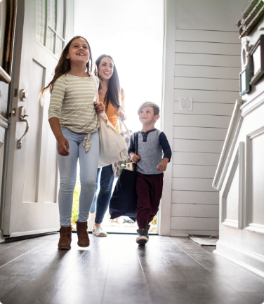 A new family entering their new home.