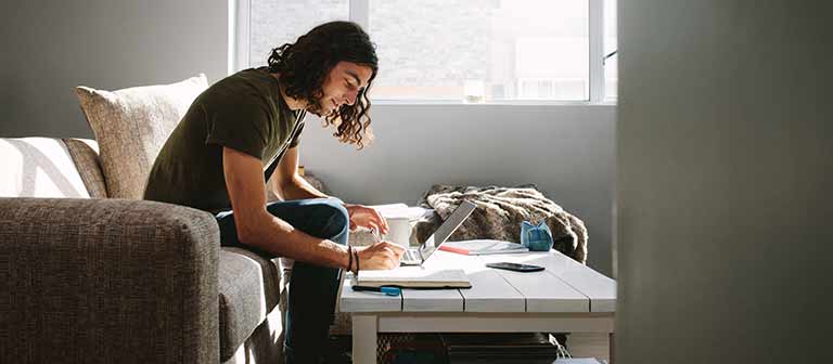 Man working on a laptop