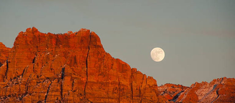 Full moon over Zion National Park